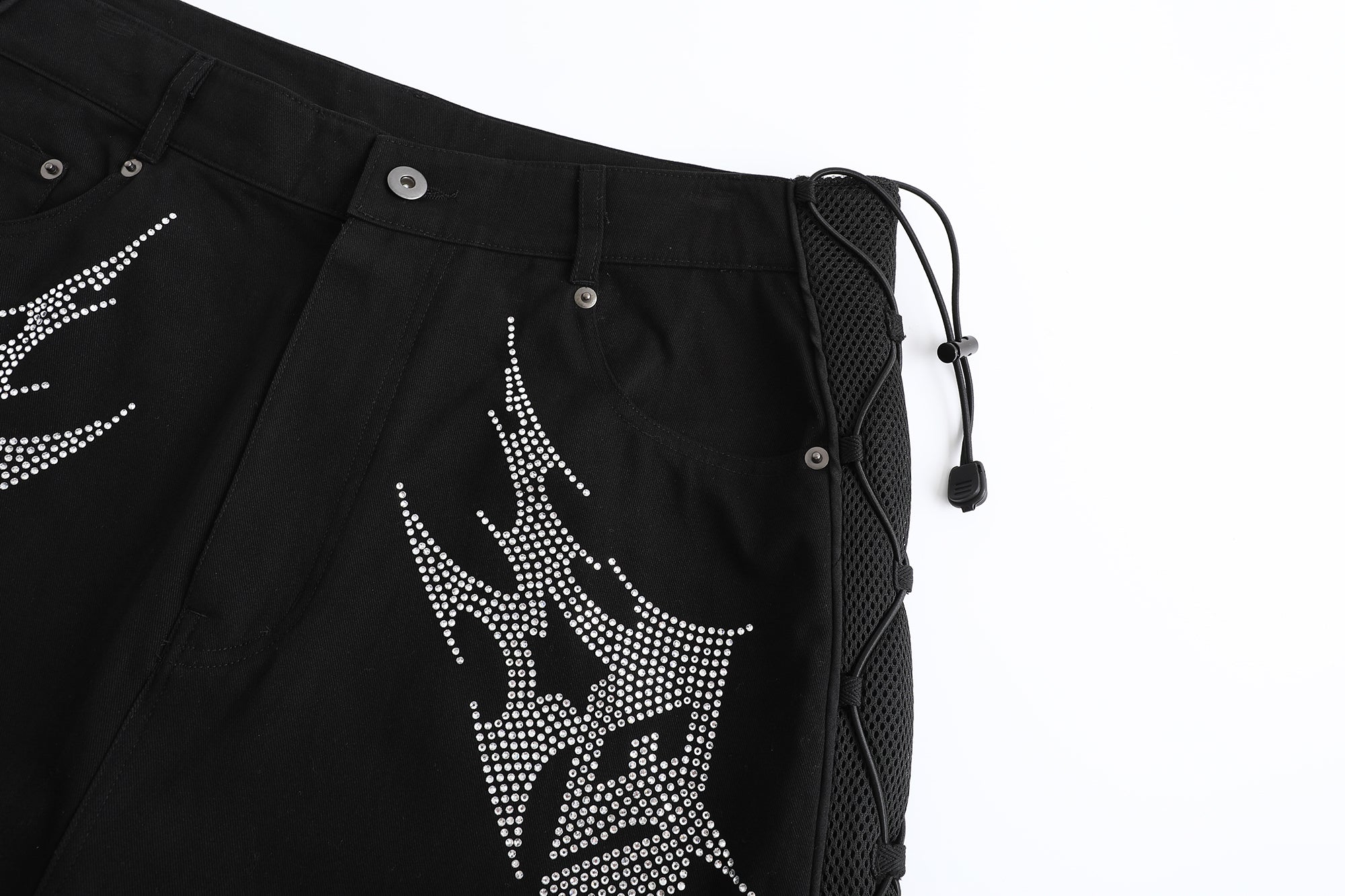 8HZ Techno Flame Rhinestone Pants