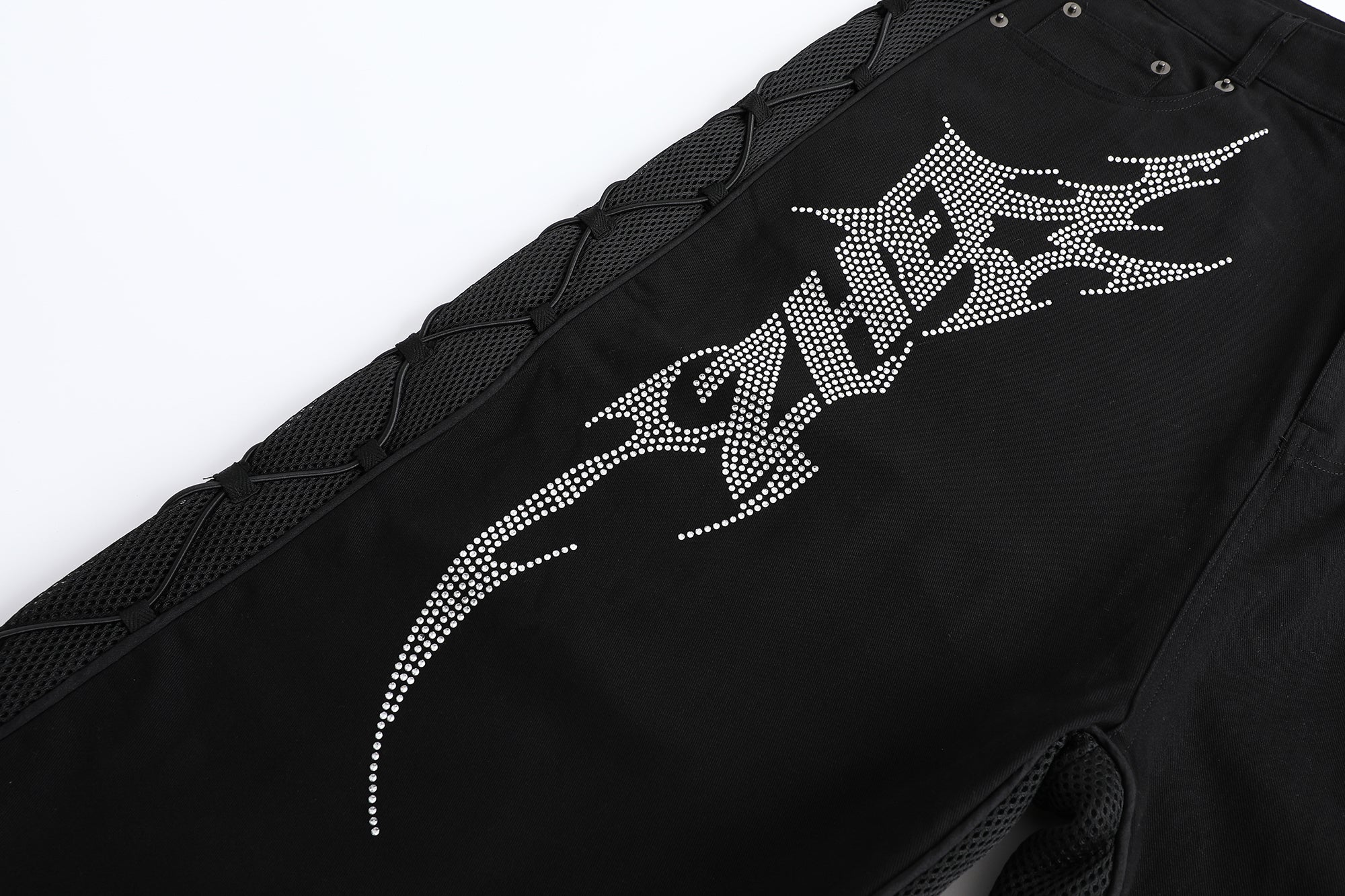 8HZ Techno Flame Rhinestone Pants